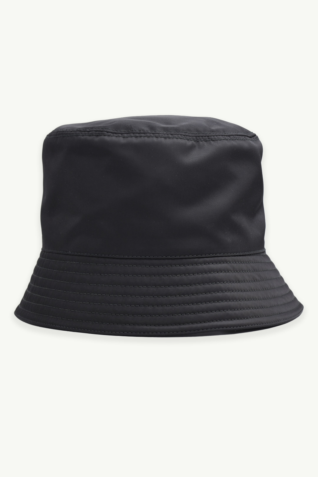 PRADA Re-Nylon Triangle Logo Bucket Hat in Black 1