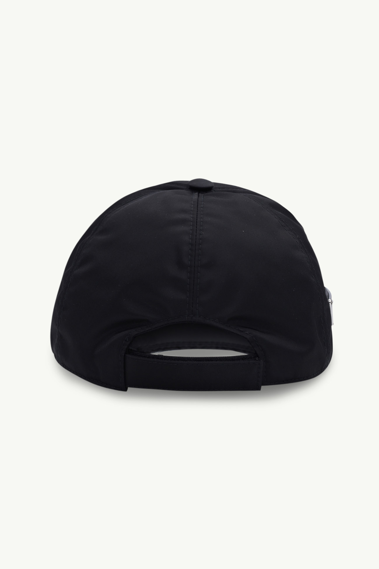 PRADA Re-Nylon Triangle Logo Baseball Cap in Black 1