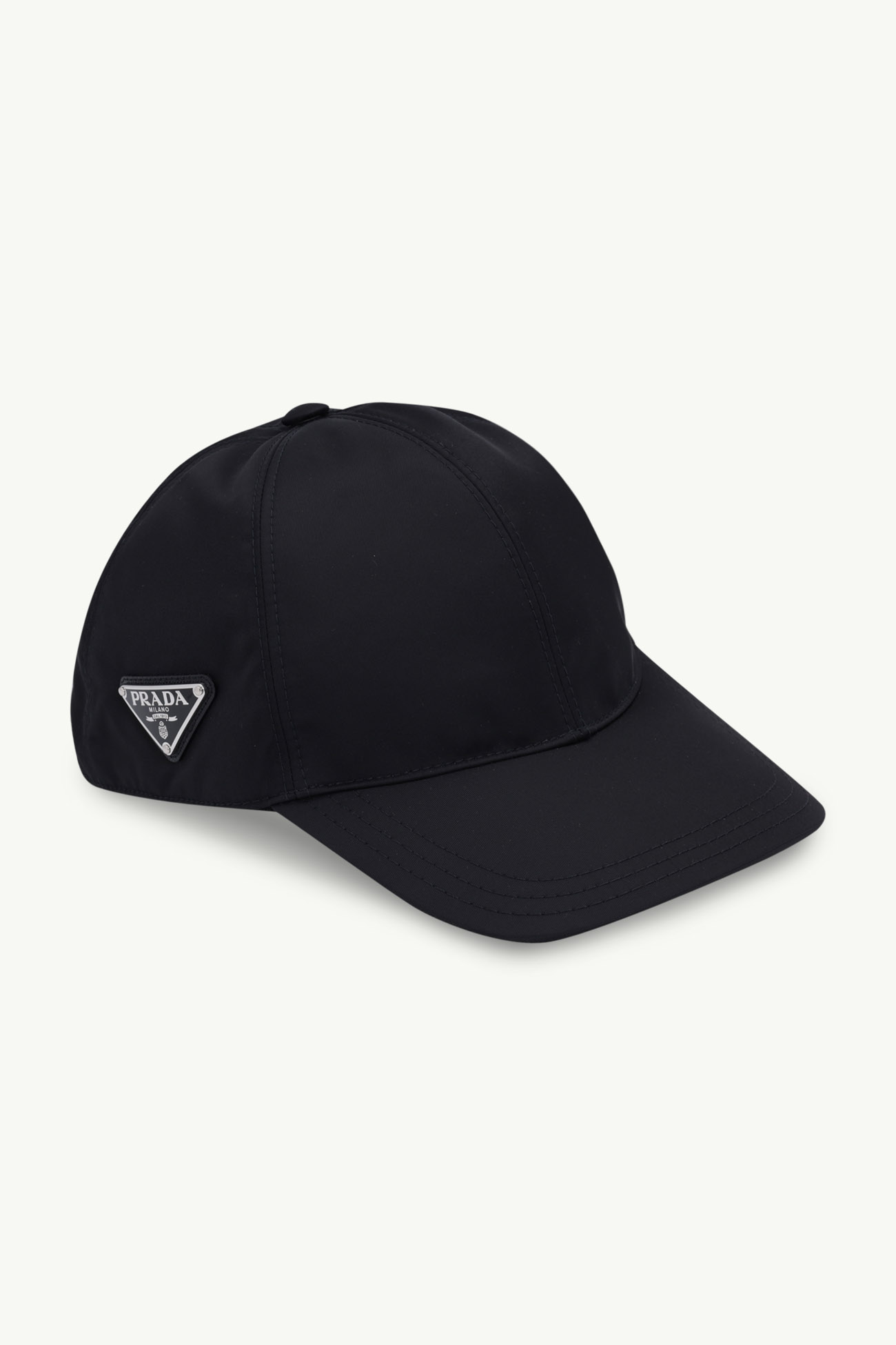 PRADA Re-Nylon Triangle Logo Baseball Cap in Black 2