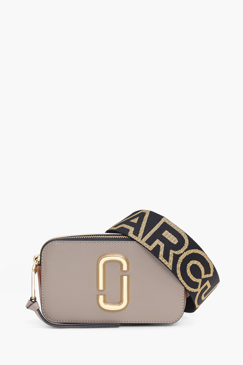 MARC JACOBS Small The Snapshot Camera Bag in Cement Multi with Logo Webbing Straps 0