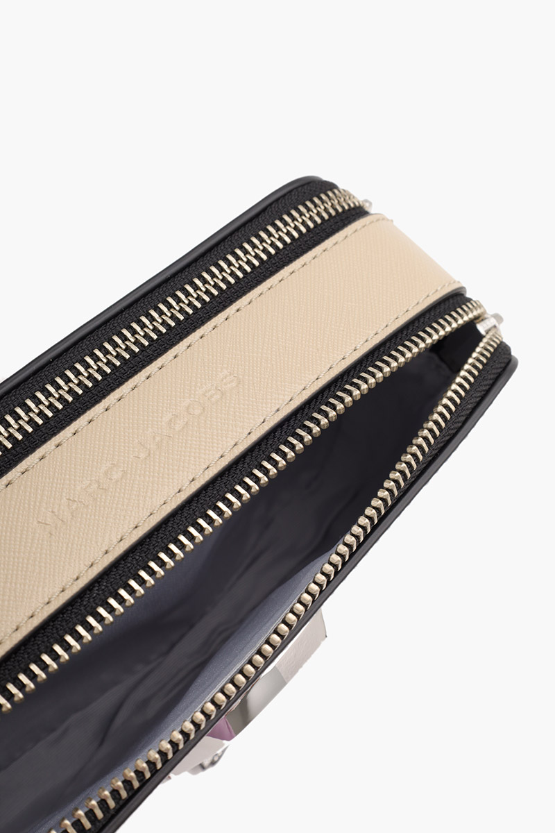MARC JACOBS Small The Snapshot Camera Bag in Wolf Grey Multi with Logo Webbing Straps 3