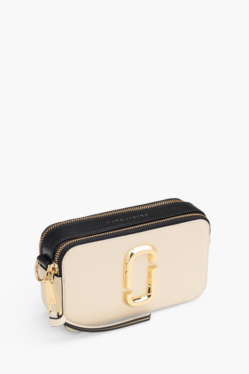 MARC JACOBS Small The Snapshot Camera Bag in Cloud White Multi with Logo Webbing Straps 2