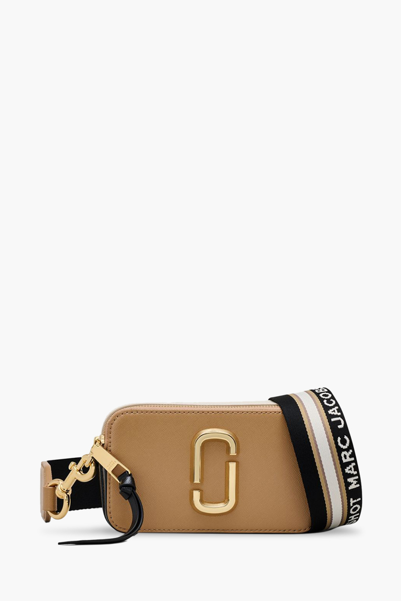 MARC JACOBS Small The Snapshot Camera Bag in Camel Multi with Logo Webbing Straps 0