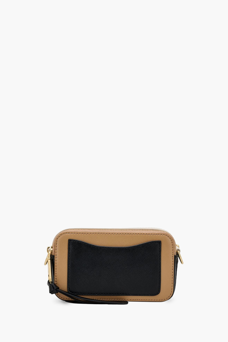 MARC JACOBS Small The Snapshot Camera Bag in Camel Multi with Logo Webbing Straps 1