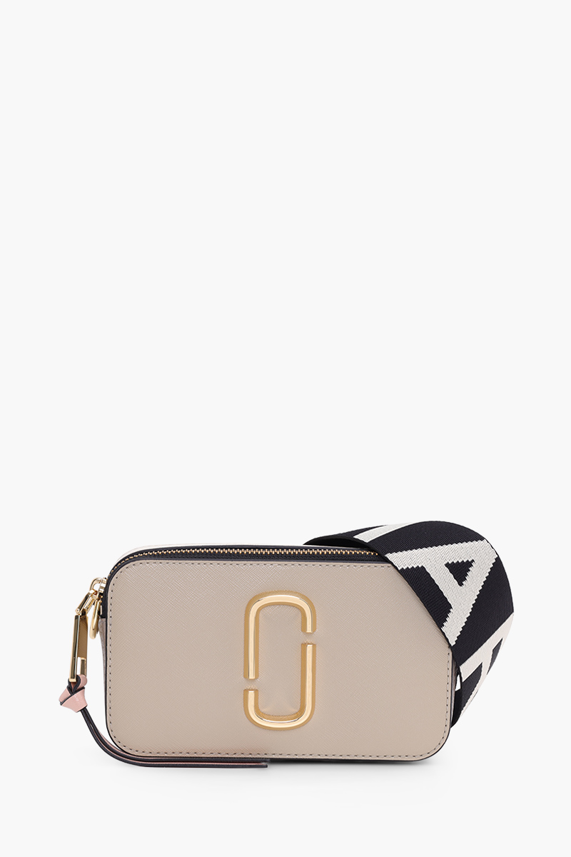 MARC JACOBS Small The Snapshot Camera Bag in Khaki Multi with Logo Webbing Straps 0