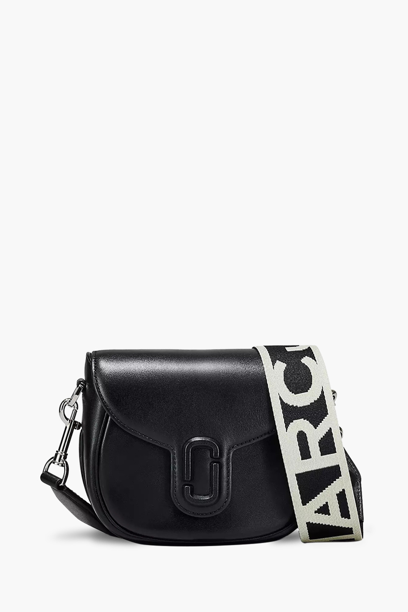 MARC JACOBS Small J Marc Saddle Shoulder Bag in Black Leather 0