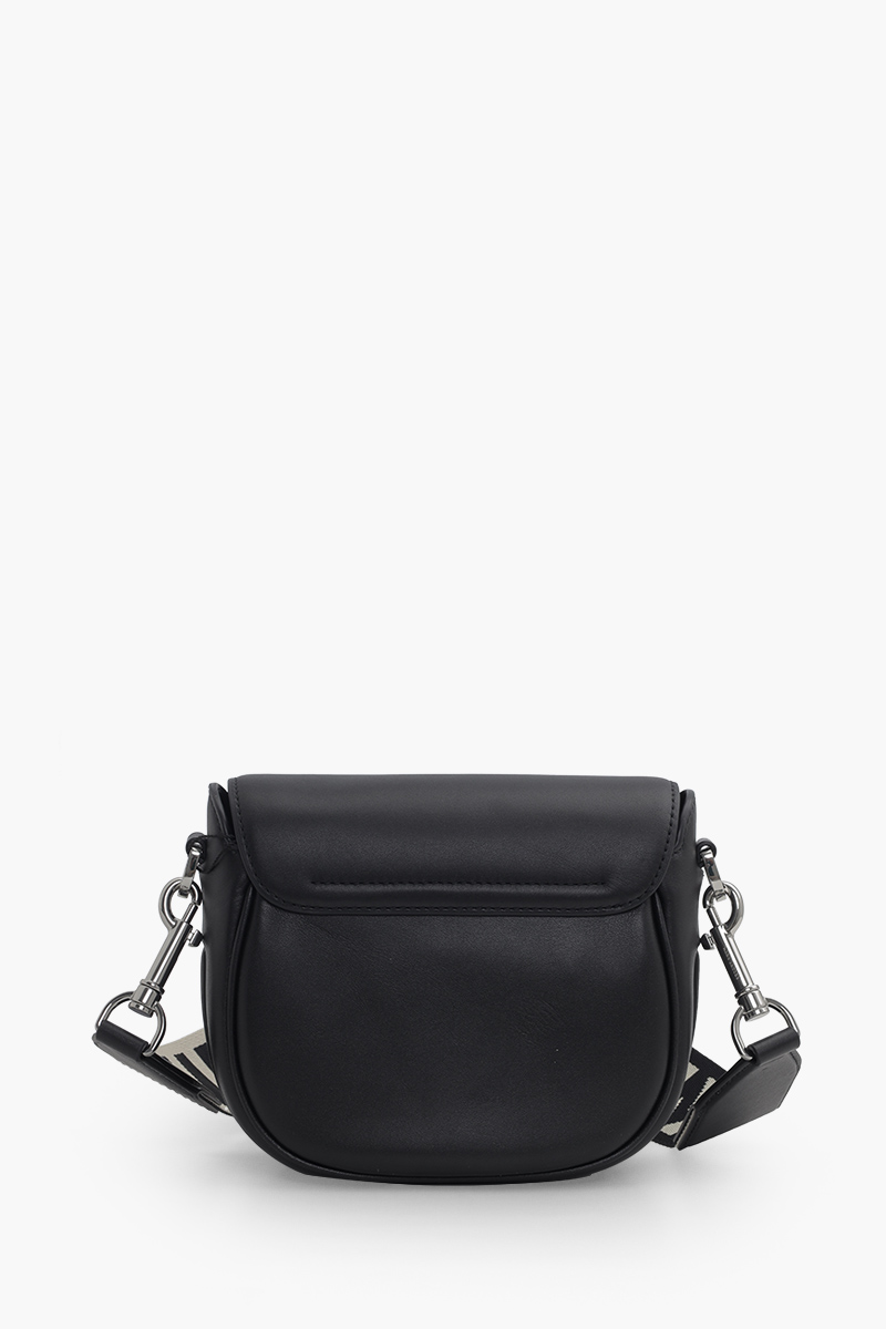 MARC JACOBS Small J Marc Saddle Shoulder Bag in Black Leather 1