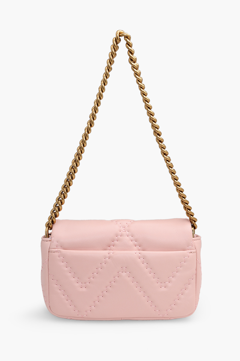 MARC JACOBS Mini The J Marc Shoulder Bag in Rose GHW Quilted Leather 1