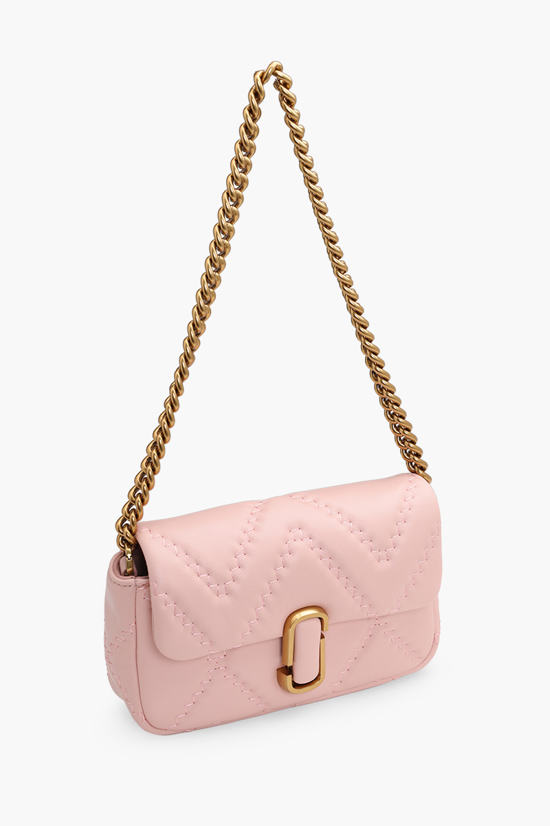 MARC JACOBS Mini The J Marc Shoulder Bag in Rose GHW Quilted Leather 2