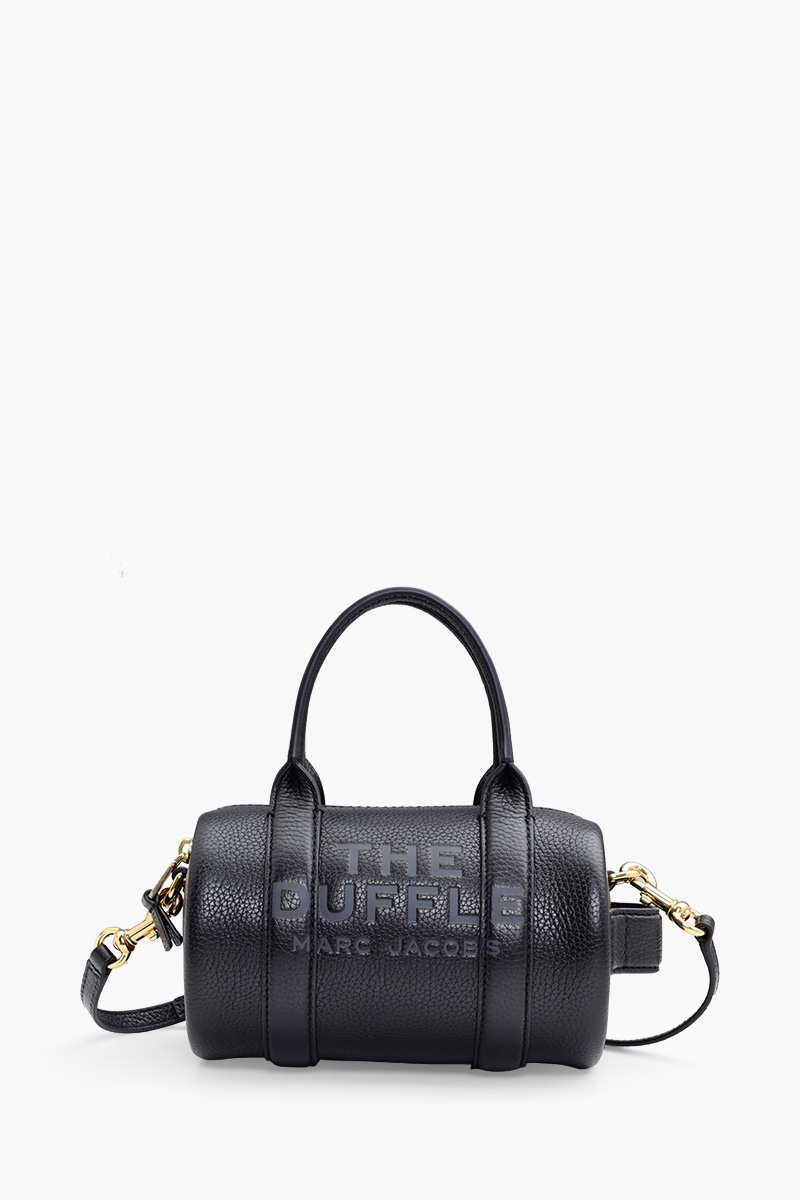 MARC JACOBS Mini Duffle Top Handle Shoulder Bag in Black Leather 0