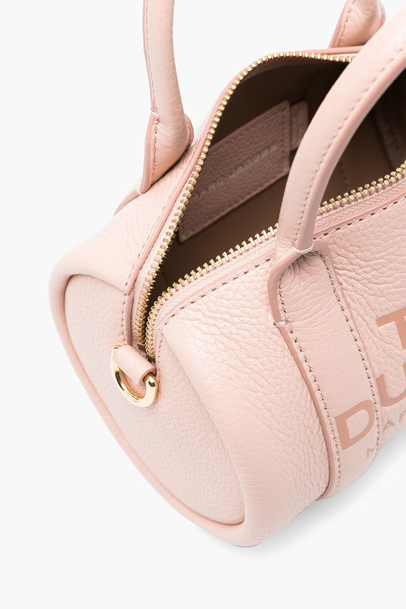 MARC JACOBS Mini Duffle Top Handle Shoulder Bag in Rose Leather 3