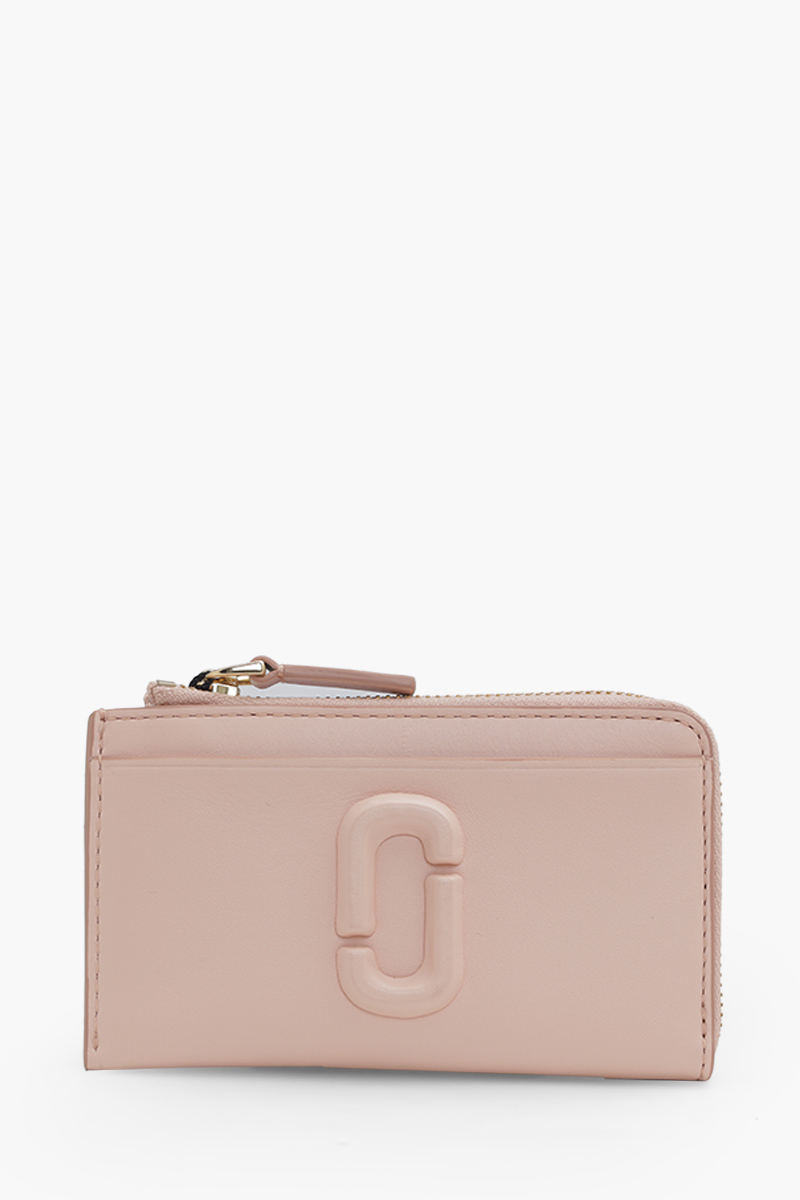 MARC JACOBS The Covered J Marc Top Zip Multi Wallet in Rose Smooth Leather 0