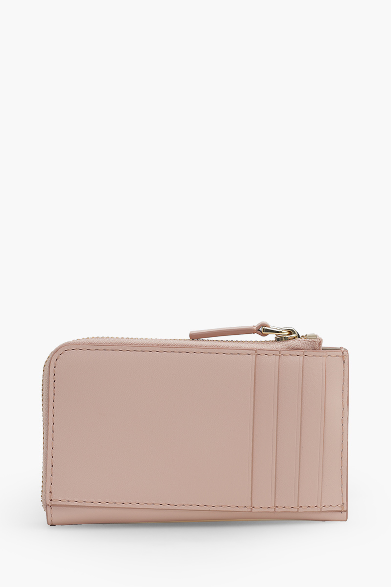 MARC JACOBS The Covered J Marc Top Zip Multi Wallet in Rose Smooth Leather 1