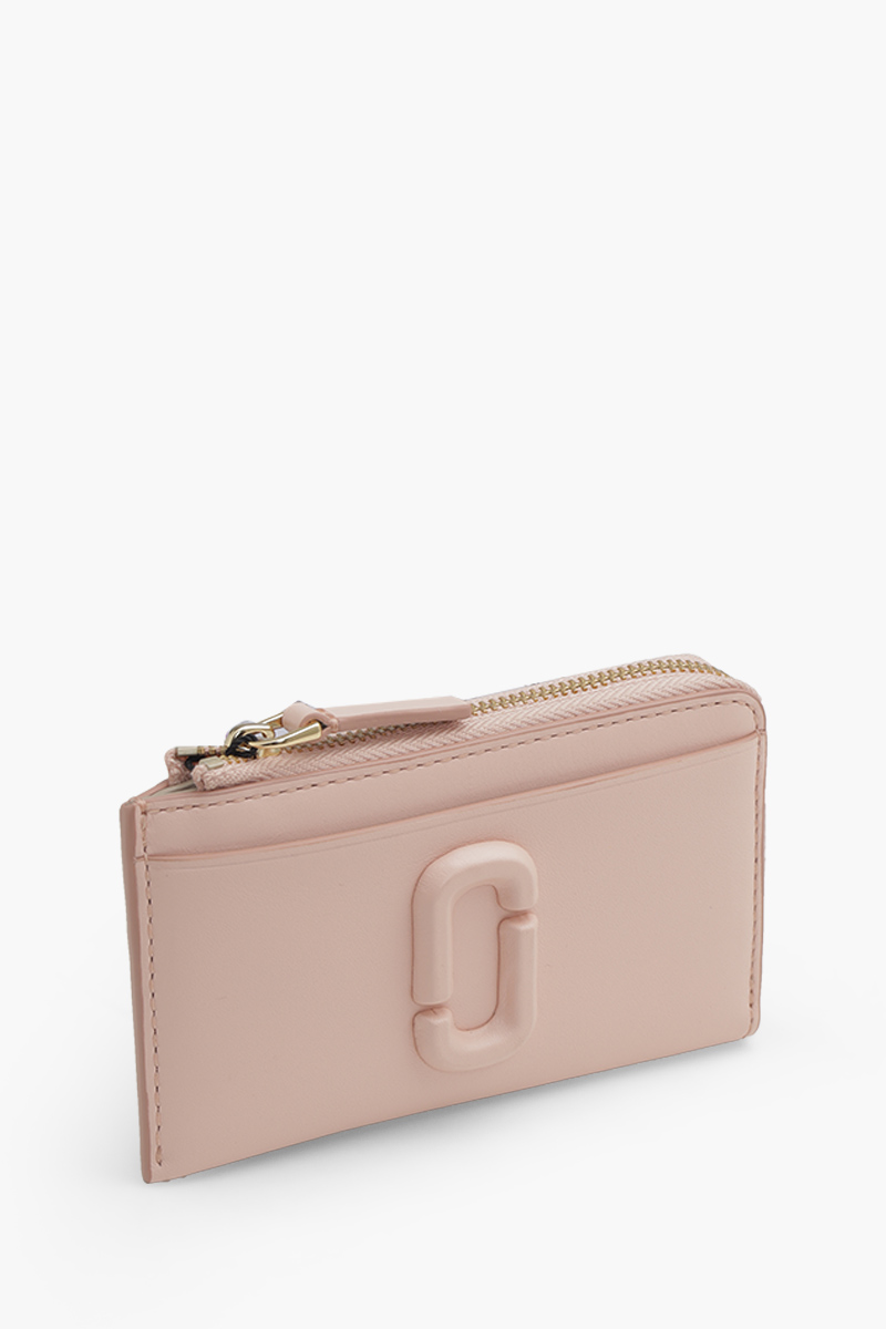 MARC JACOBS The Covered J Marc Top Zip Multi Wallet in Rose Smooth Leather 2