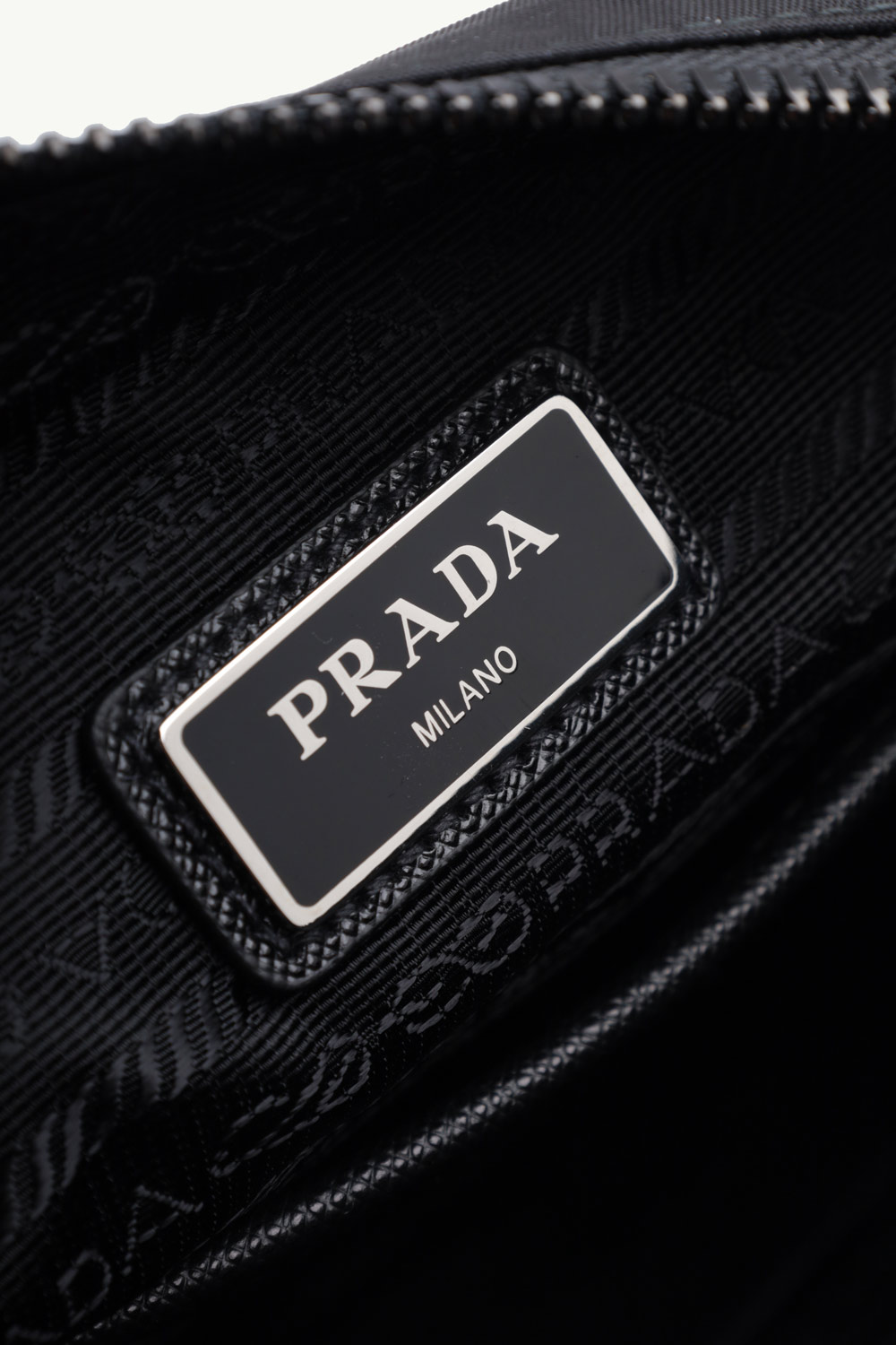 PRADA Men Triangle Logo Shoulder Bag in Black Re-Nylon x Saffiano Leather with Removable Pouch 3