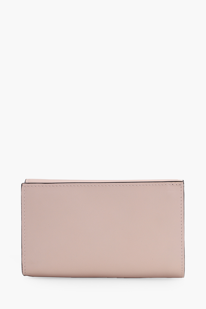 LONGCHAMP Roseau Compact Wallet in Pale Pink Calfskin Leather 1