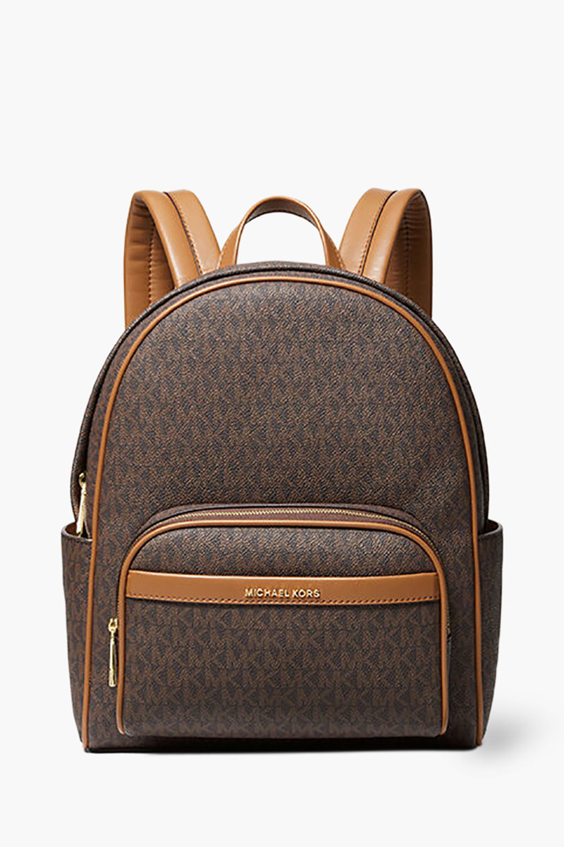 MICHAEL KORS Medium Bex Signature Logo Backpack in Brown/Acorn Canvas 0