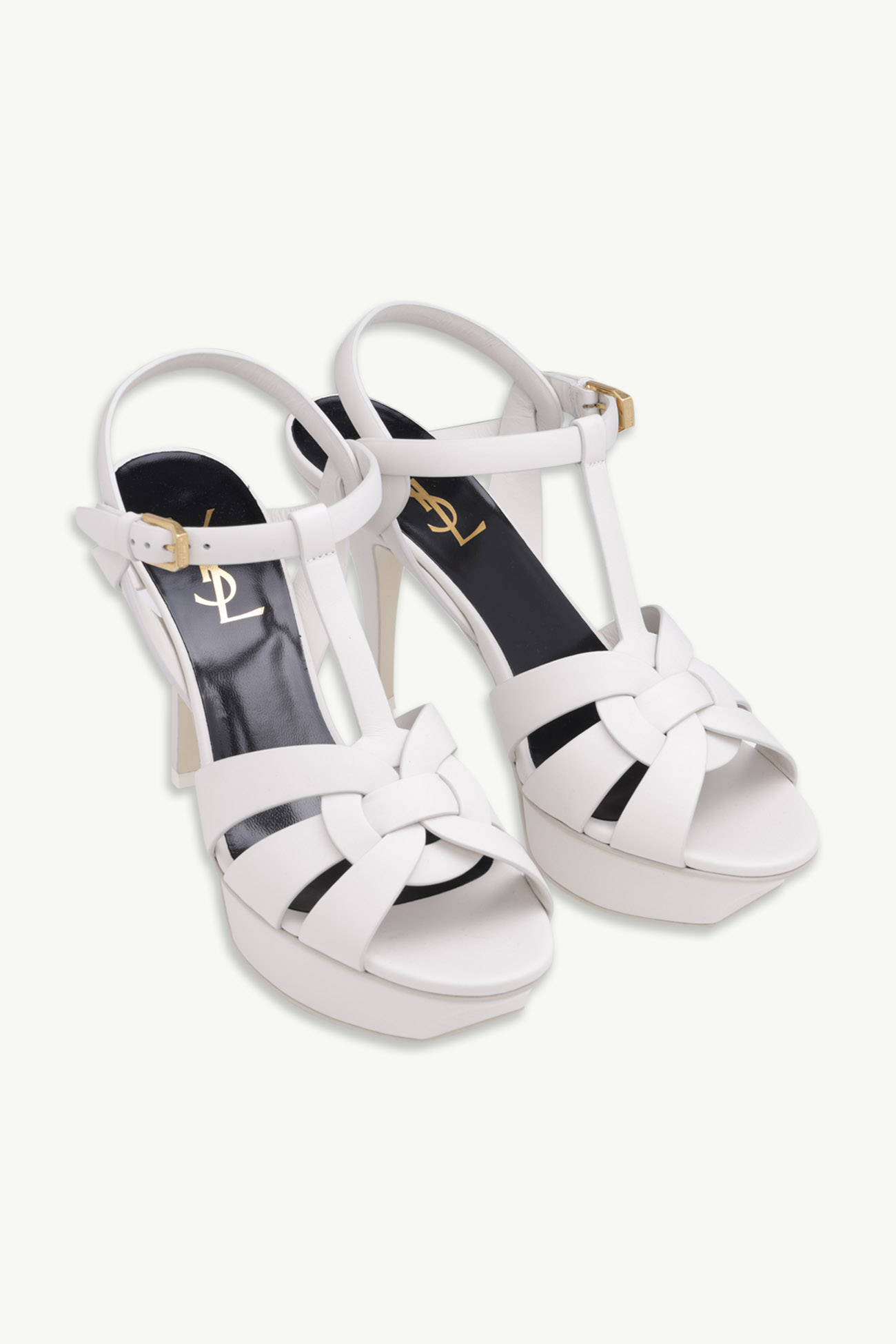 SAINT LAURENT Tribute 10cm in White Calf 1