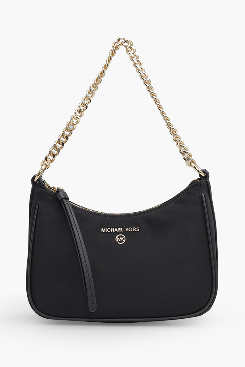 MICHAEL KORS Small Jet Set Charm Shoulder Bag in Black Nylon Gabardine 0