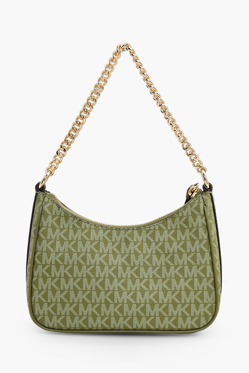 MICHAEL KORS Small Jet Set Charm Shoulder Bag in Smokey Olive Coated Canvas 1