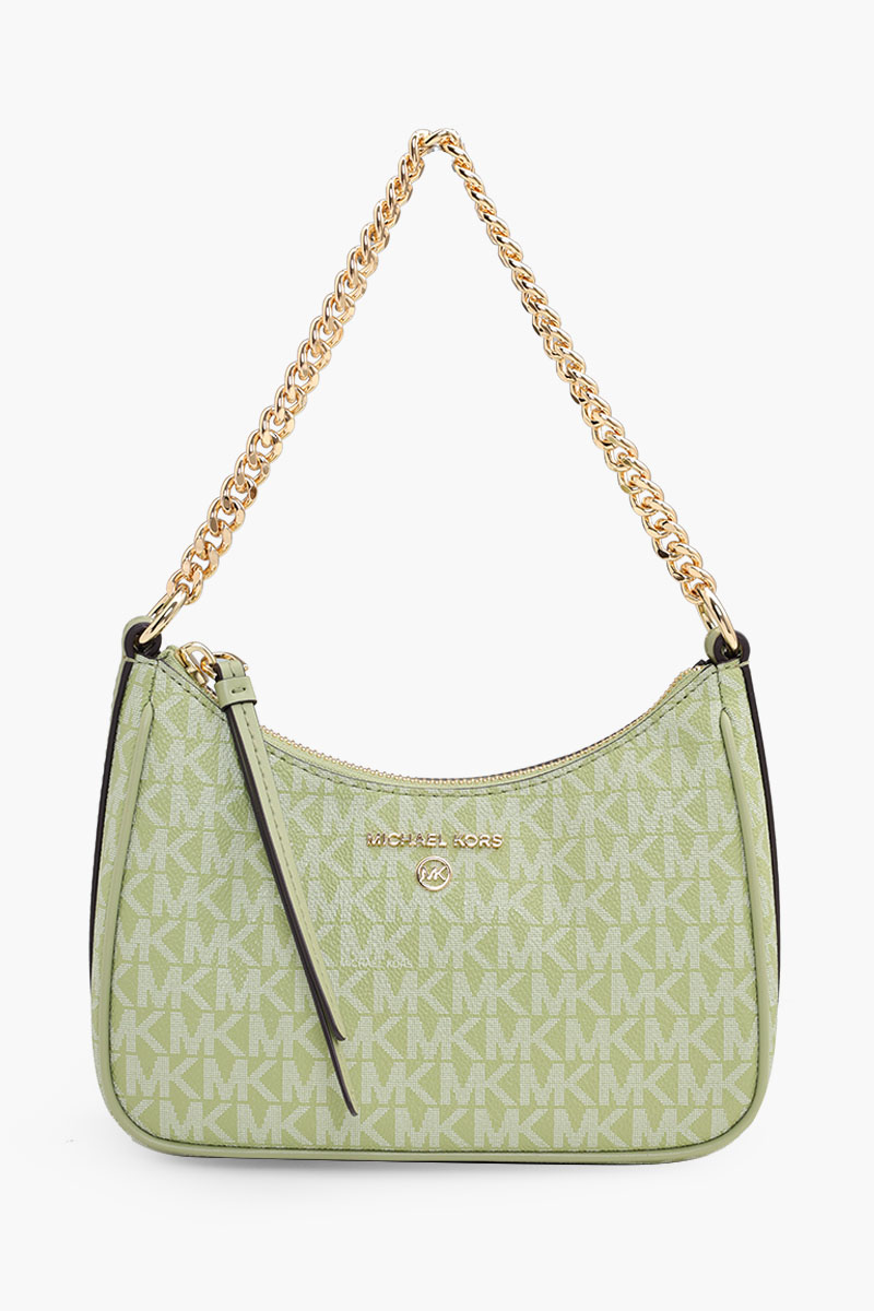 MICHAEL KORS Small Jet Set Charm Shoulder Bag in Light Sage Coated Canvas 0