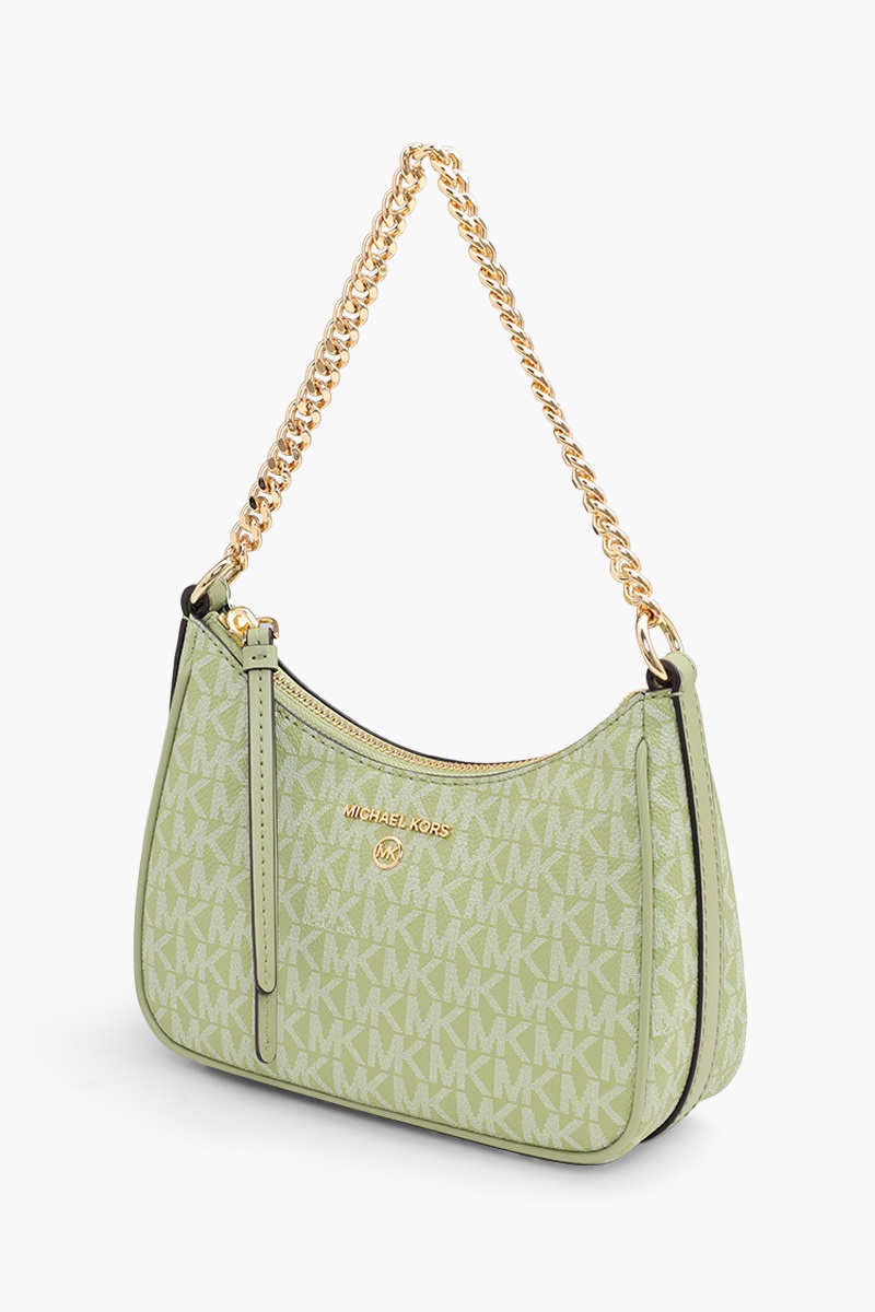 MICHAEL KORS Small Jet Set Charm Shoulder Bag in Light Sage Coated Canvas 2