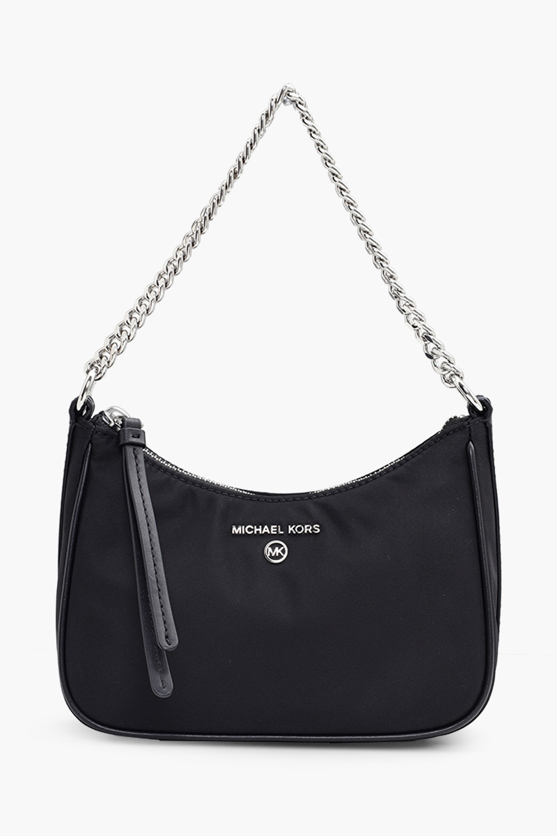 MICHAEL KORS Small Jet Set Charm Gabardine Shoulder Bag in Black SHW 0