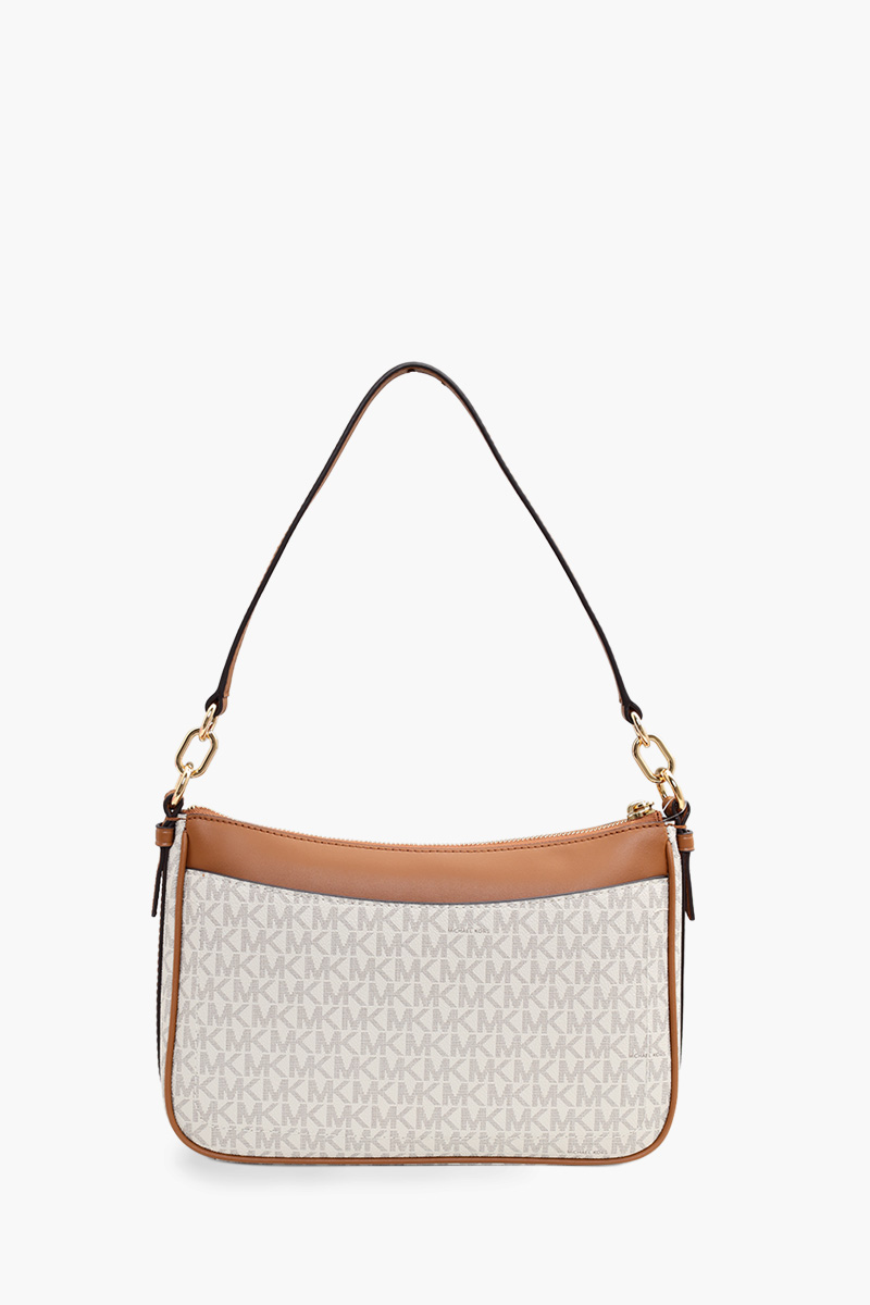 MICHAEL KORS Medium Jet Set Logo Shoulder Bag in Vanilla/Acorn 1