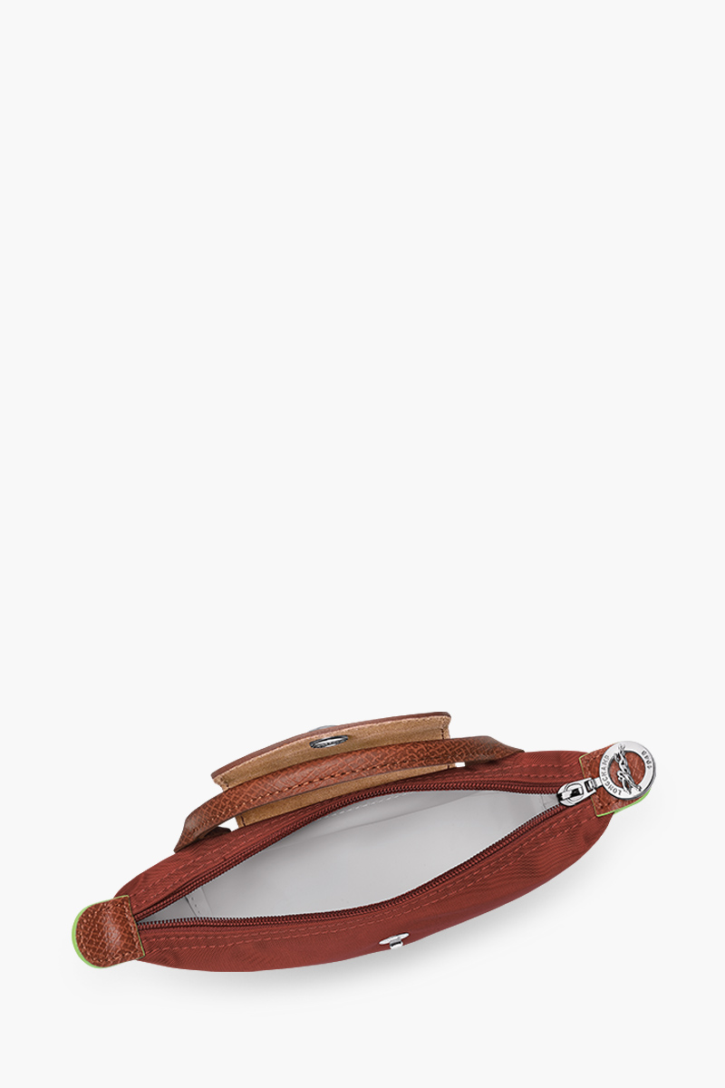 LONGCHAMP Le Pliage Green Top Handle Pouch in Chestnut 3