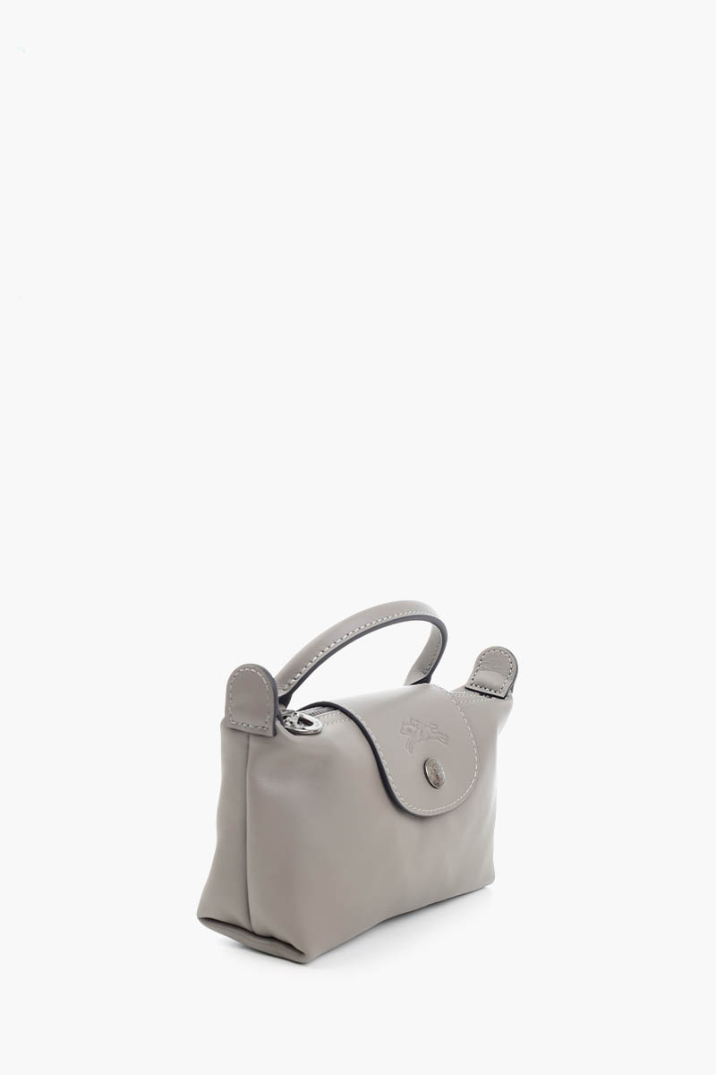 LONGCHAMP Le Pliage Extra XS Pouch in Turtledove Cowhide Leather  1