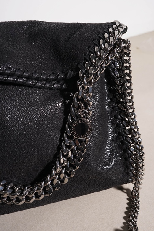 STELLA MCCARTNEY Mini Falabella Fold Over Tote in Black SHW 2