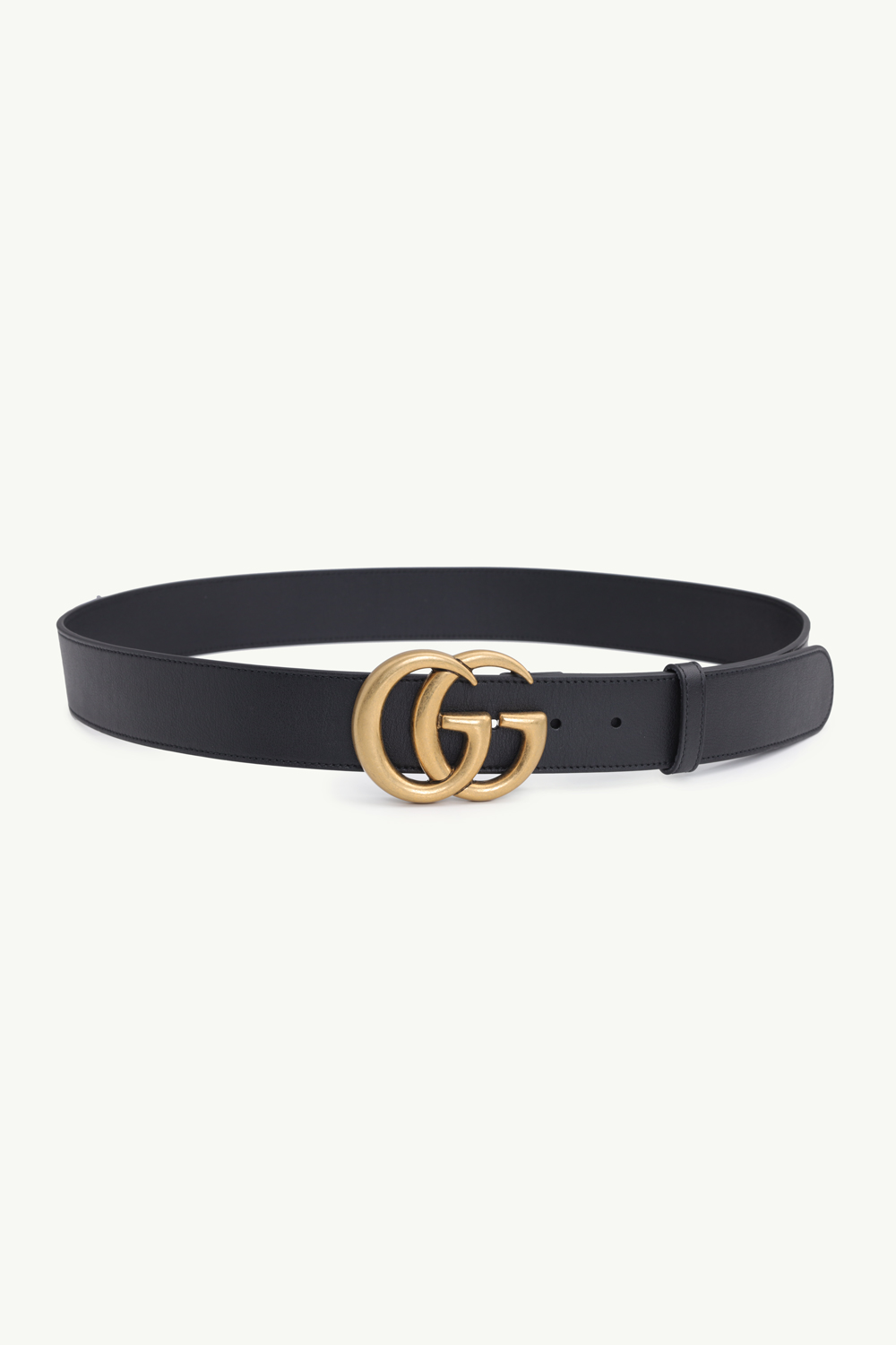 GUCCI Men Double G Belt 4cm in Black Leather GHW 0