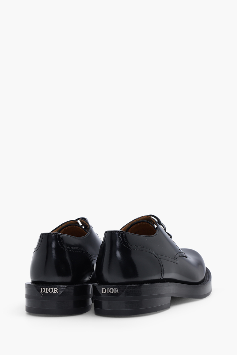 CHRISTIAN DIOR Carlo Derby Shoes in Black Polished Calfskin 2