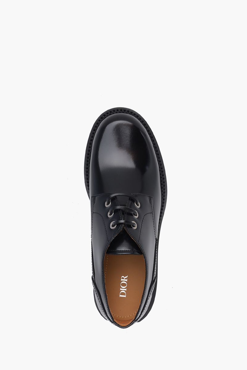 CHRISTIAN DIOR Carlo Derby Shoes in Black Polished Calfskin 3