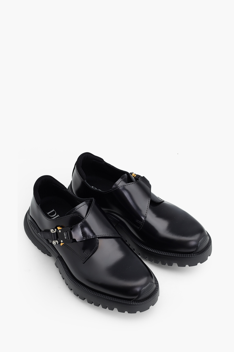 DIOR HOMME Dior Combat Monk Derby Shoes in Black Polished Calfskin 1