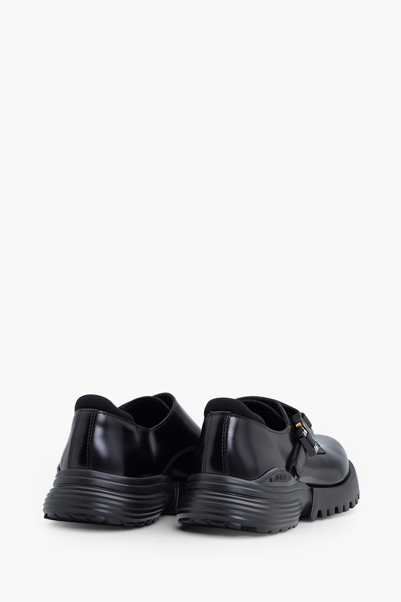 DIOR HOMME Dior Combat Monk Derby Shoes in Black Polished Calfskin 2