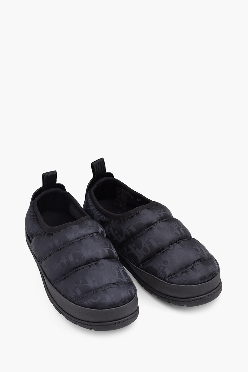 CHRISTIAN DIOR Oblique Snow Padded Slipper in Black Quilted Technical Fabric 1