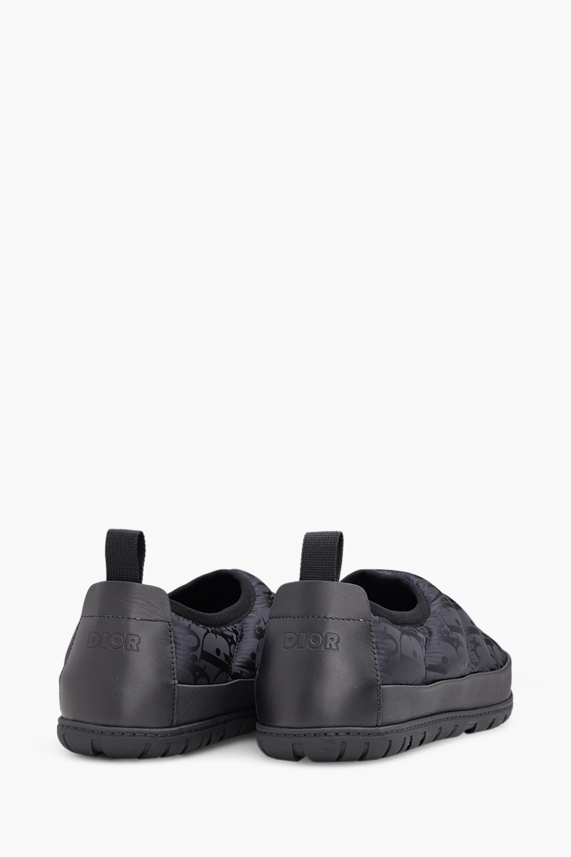CHRISTIAN DIOR Oblique Snow Padded Slipper in Black Quilted Technical Fabric 2