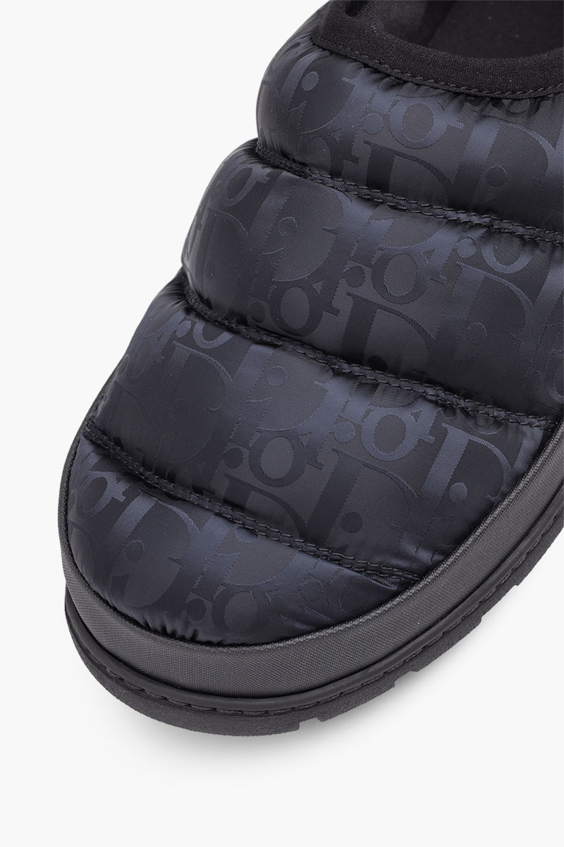 CHRISTIAN DIOR Oblique Snow Padded Slipper in Black Quilted Technical Fabric 4