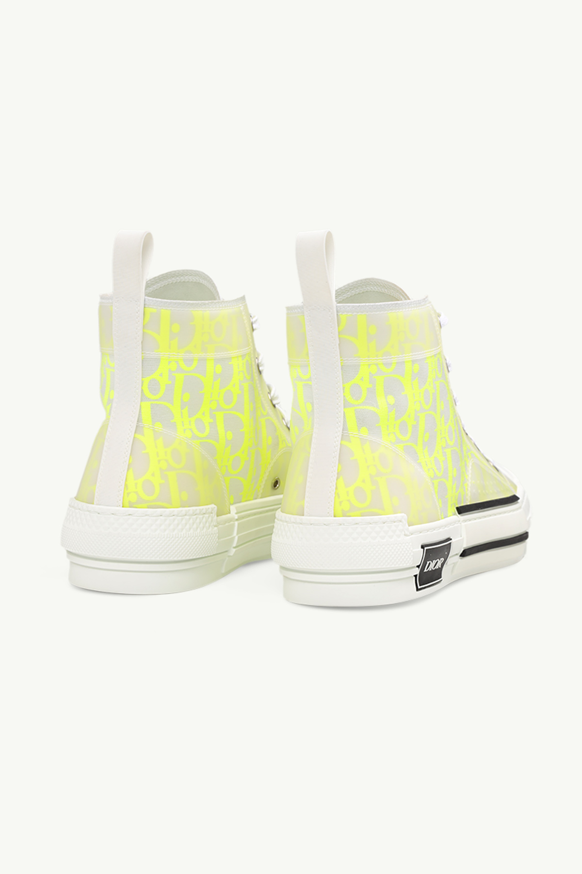 CHRISTIAN DIOR B23 Oblique High Top Sneakers in White/Yellow 2