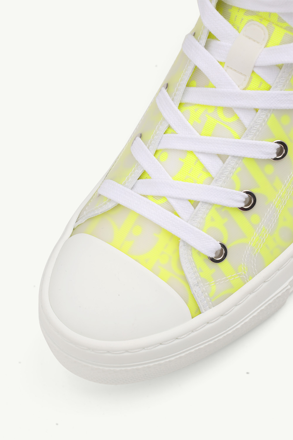 CHRISTIAN DIOR B23 Oblique High Top Sneakers in White/Yellow 4