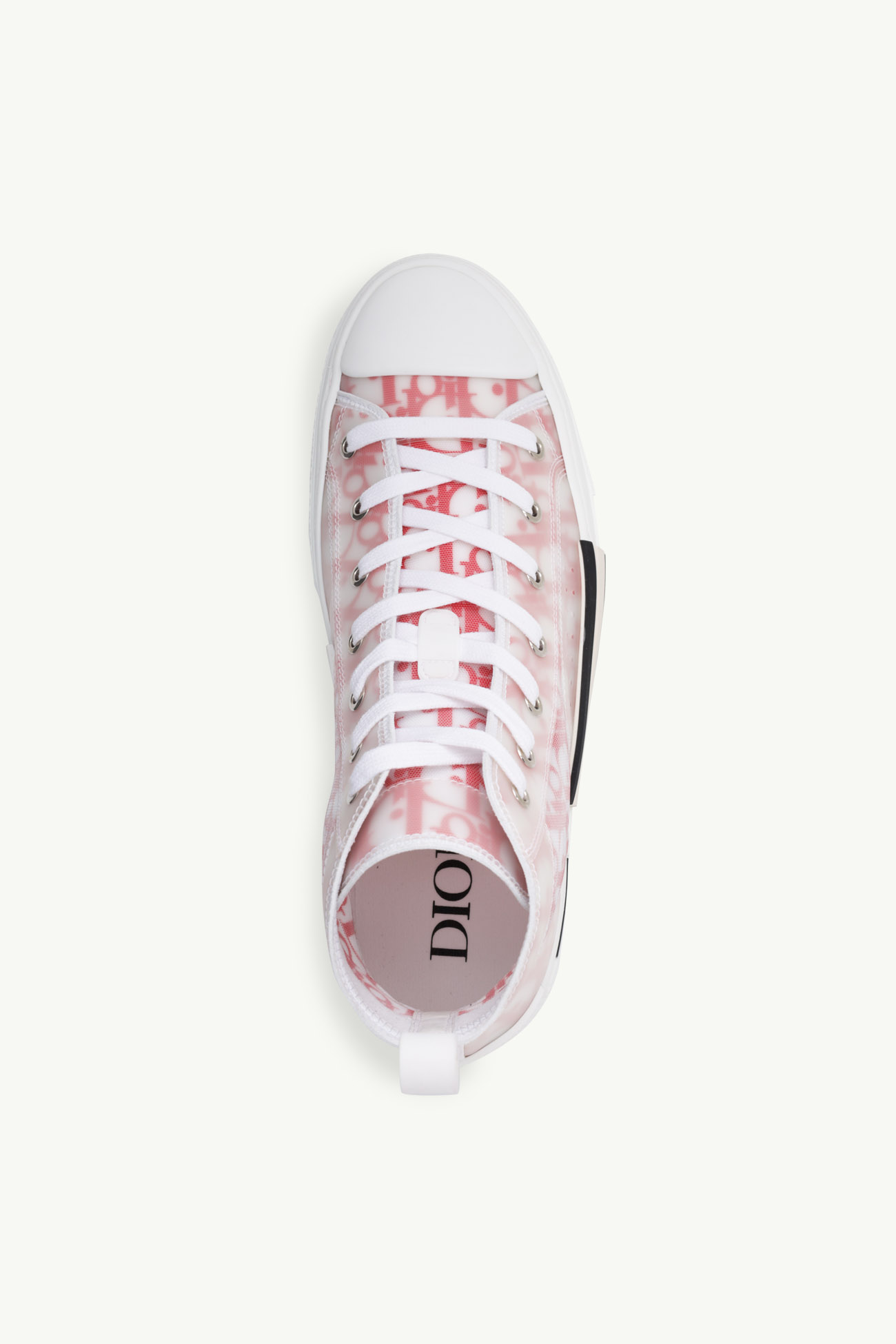 CHRISTIAN DIOR B23 Oblique High Top Sneakers in White/Red 3