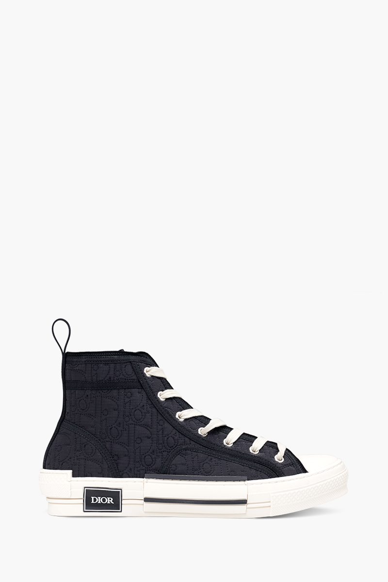 CHRISTIAN DIOR B23 Oblique Kumo High Top Sneakers in Black/White 0