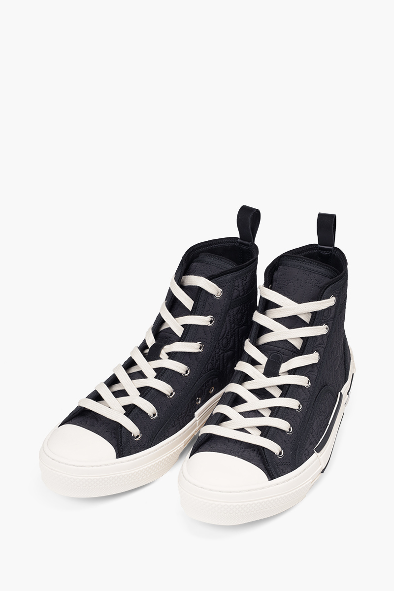 CHRISTIAN DIOR B23 Oblique Kumo High Top Sneakers in Black/White 1