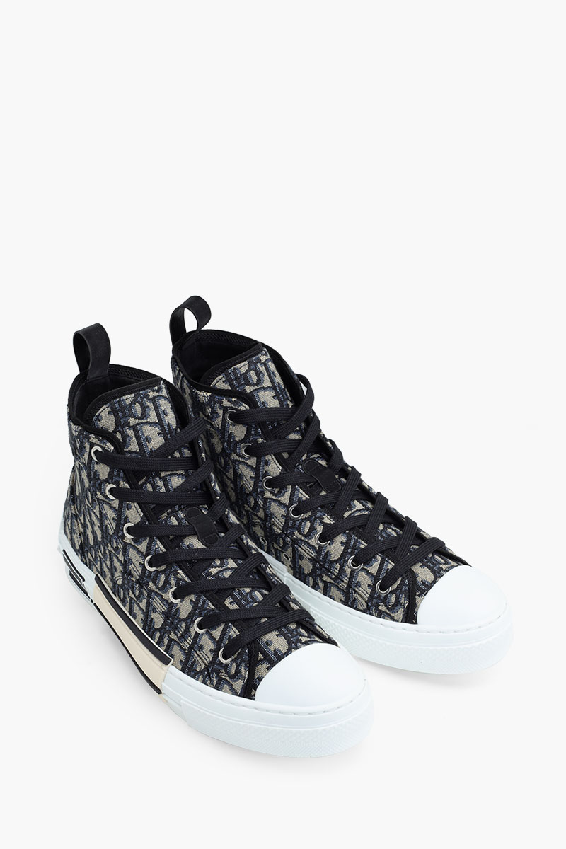 CHRISTIAN DIOR B23 Dior Oblique Jacquard High-Top Sneaker in Beige/Black 1