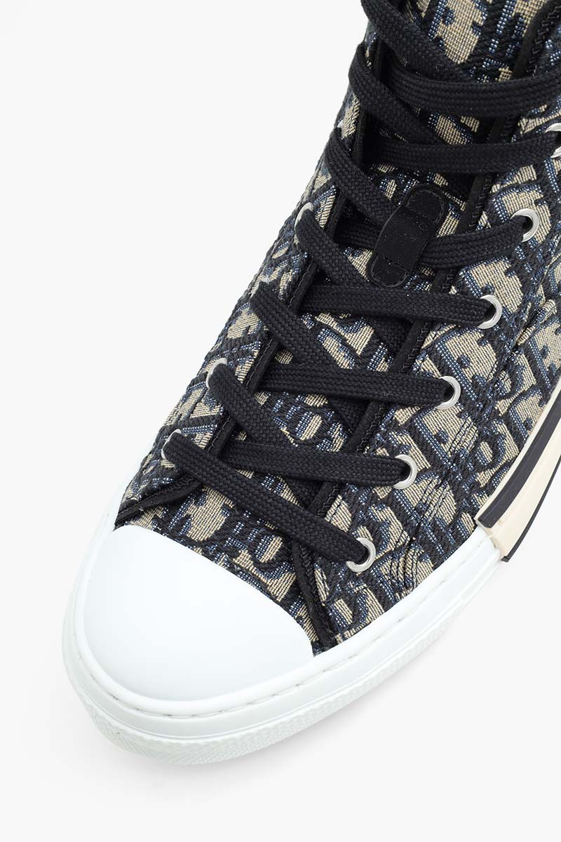 CHRISTIAN DIOR B23 Dior Oblique Jacquard High-Top Sneaker in Beige/Black 4