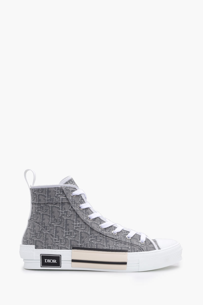 CHRISTIAN DIOR B23 Oblique High Top Sneakers in Ruthenium-Colored 0