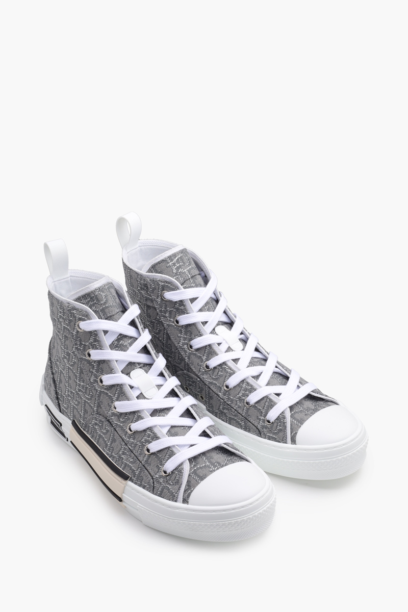 CHRISTIAN DIOR B23 Oblique High Top Sneakers in Ruthenium-Colored 1