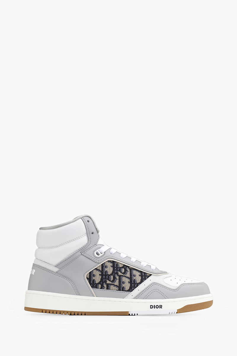 CHRISTIAN DIOR B27 Oblique High Top Sneakers in Gray/White Multicolor 0