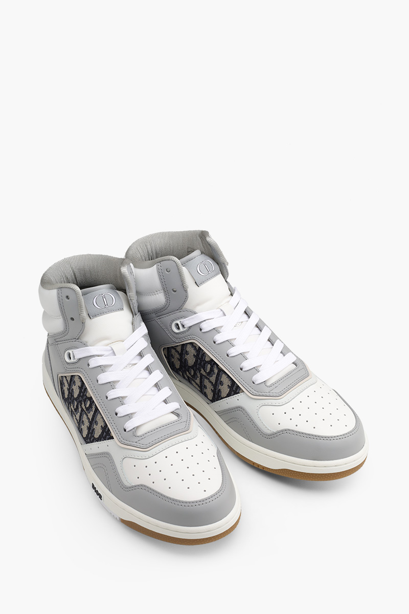 CHRISTIAN DIOR B27 Oblique High Top Sneakers in Gray/White Multicolor 1